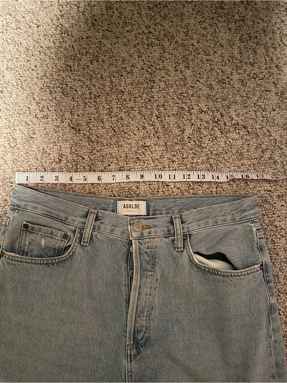 Agolde Light Blue Denim Jeans - Picture 4 of 6